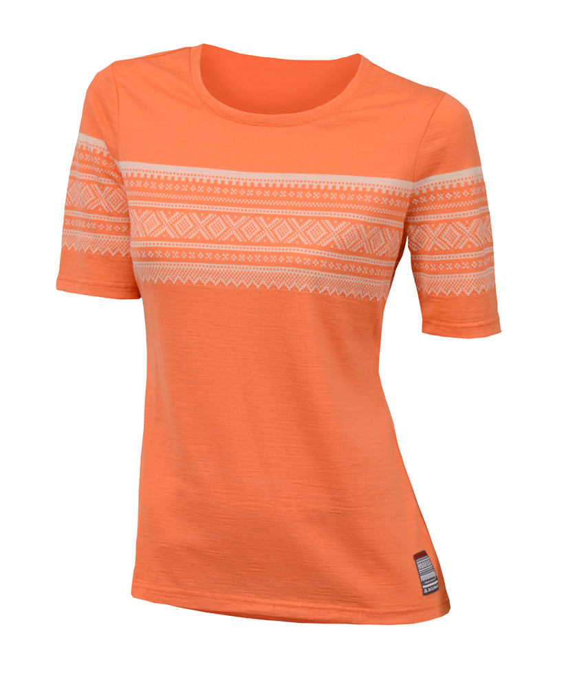 aclima designwool marius t-shirt dame - coral rose