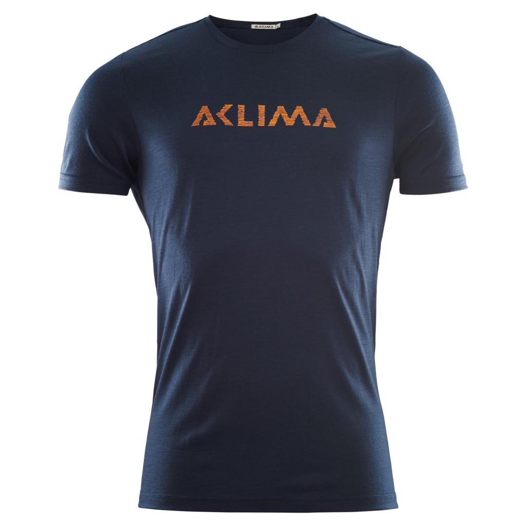 aclima lightwool t-shirt logo herre - navy blazer